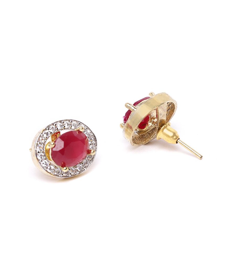 YouBella American Diamond Jewellery Multi-Color Interchangeable Triangular Shaped Earrings for Girls and Women : Best Rakhi Gift Jewellery (6 in 1 Oval)